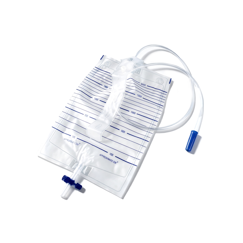ストリーマー付きプレミアム 2000 ml 医療グレード PVC 尿バッグ