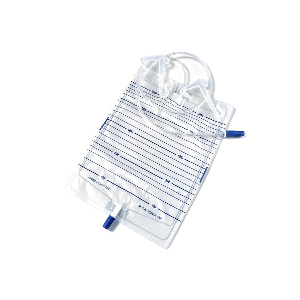 1000ml-2000ml 強化プラスチックハンガー付きプレミアム医療グレード PVC 尿バッグ
