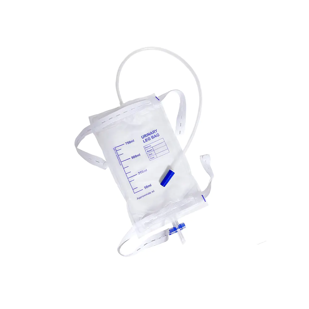 750ml 尿用ラテックスフリー医療用 PVC 人間工学に基づいたコンフォートフィットレッグバッグ（逆流防止バルブ付き）